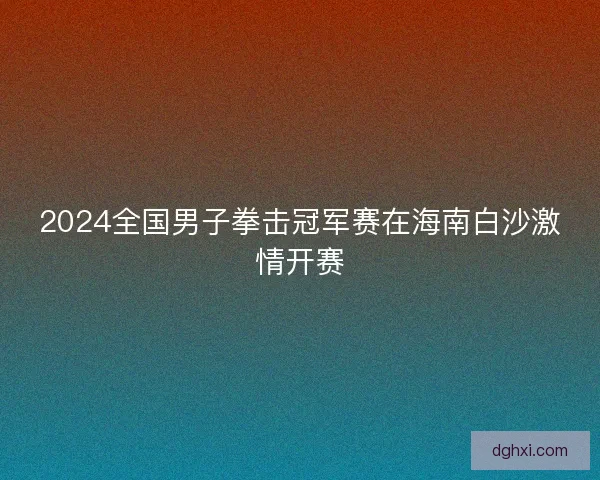 2024全国男子拳击冠军赛在海南白沙激情开赛