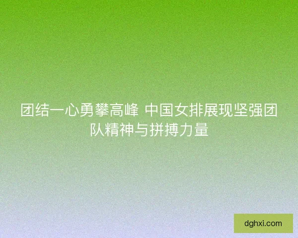 团结一心勇攀高峰 中国女排展现坚强团队精神与拼搏力量 团结一心勇攀高峰 中国女排展现坚强团队精神与拼搏力量